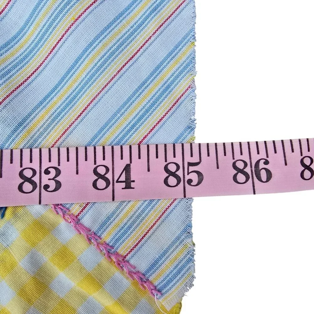Vintage Crazy Quilt Top 1940s 50s Feedsack Patchwork Hand Embroidery 66x85
